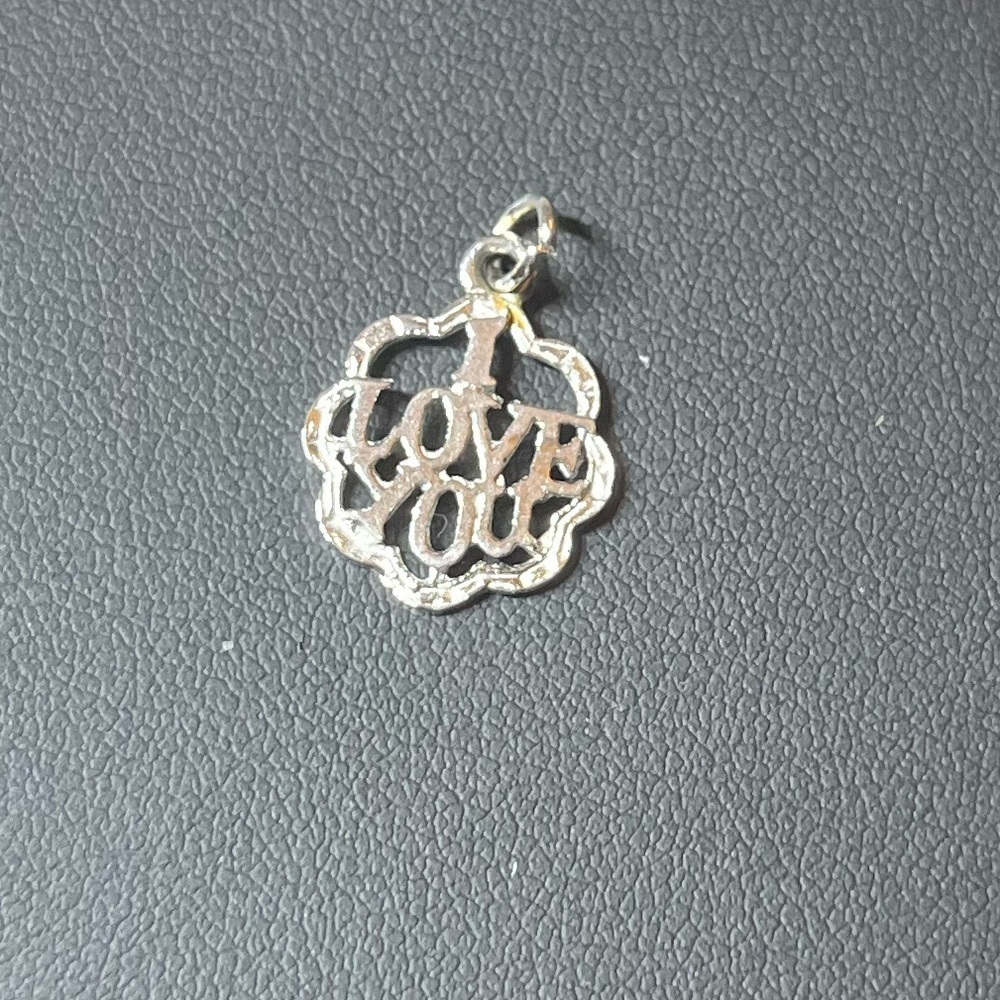 Vintage Sterling Silver 'I Love You' Pendant Charm